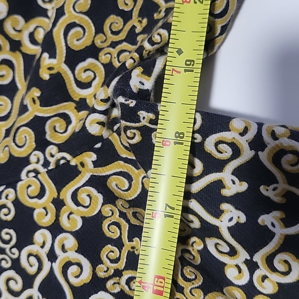 J. McLaughlin Navy and Gold Swirl Midi Catalina Cloth Dress - Picture 13 of 15